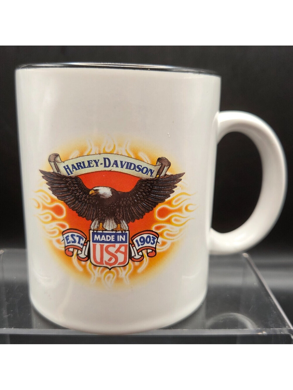 VINTAGE 1998 Harley-Davidson "Care Enough to Ride" Eagle Ceramic Coffee Mug